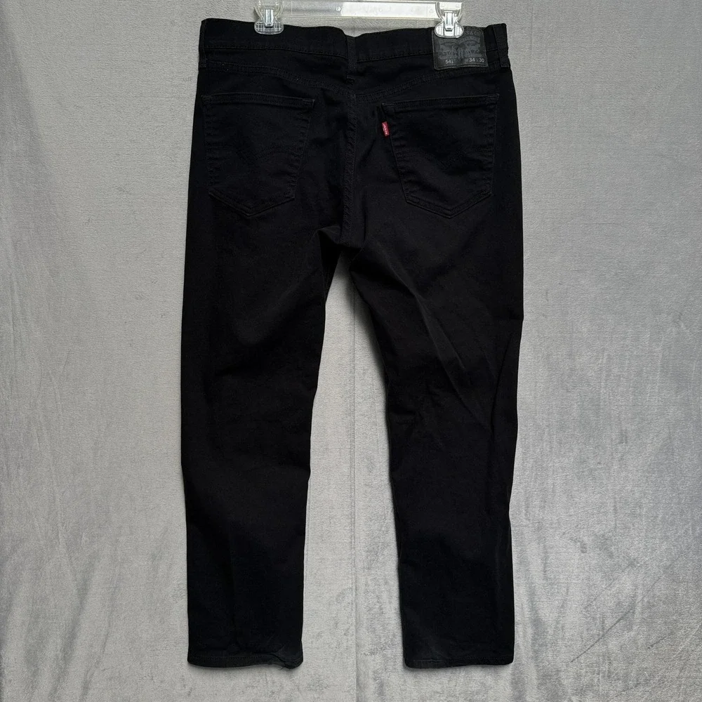 Levis 541 Jeans Mens 34x30 Black Tapered Athletic Fit Denim‎ Cotton Blend